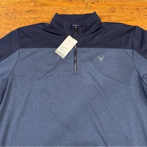 Callaway Blue Opti-Dri 1/4 Zip Casual Golf Pullover Sweatshirt Sweater Men's XL